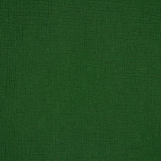 Double gaze unie gaufrée, GOTS Vert Foncé