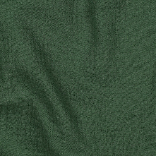 Double gaze unie gaufrée, GOTS Vert Foncé