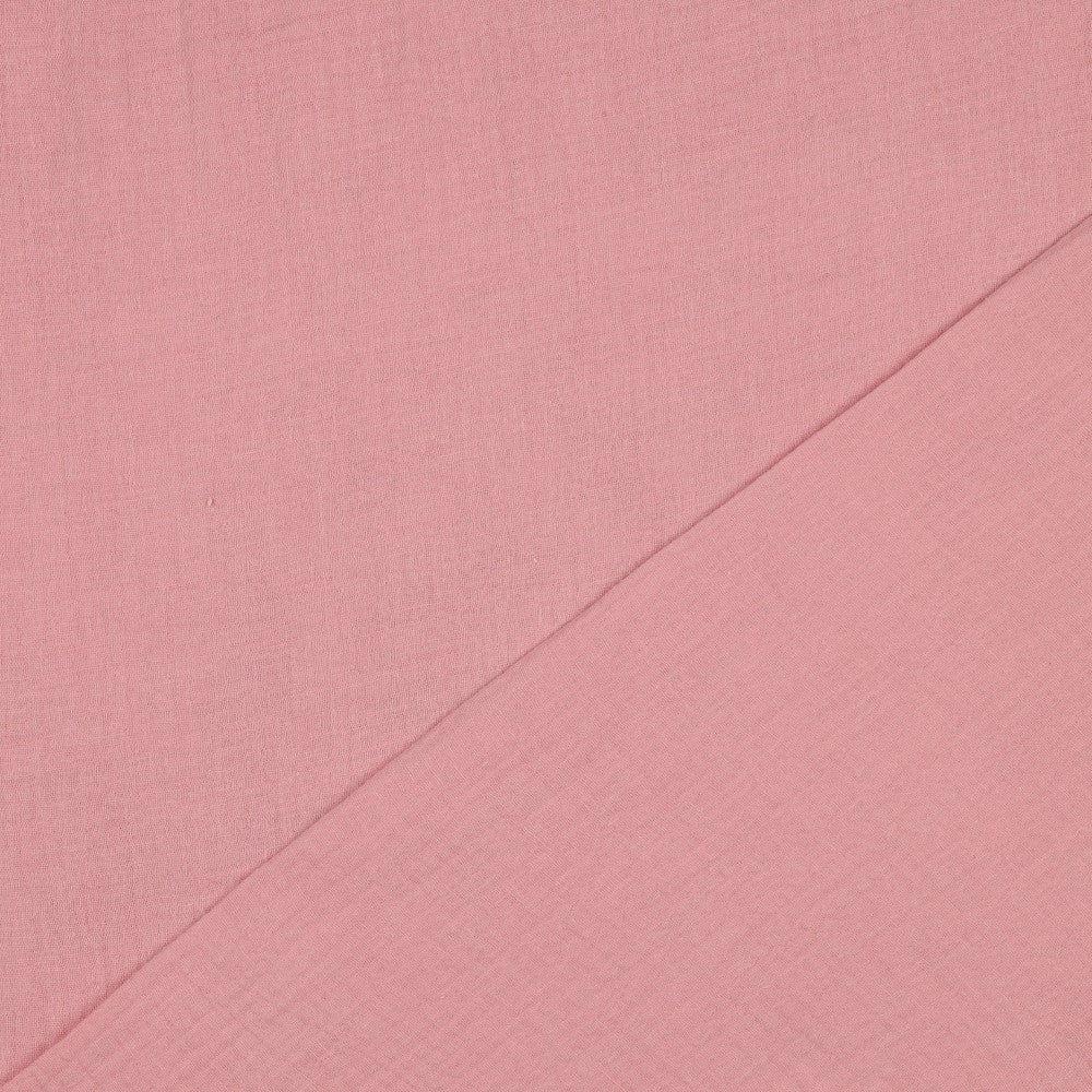 Doppia garza goffrata unito, Old rose GOTS