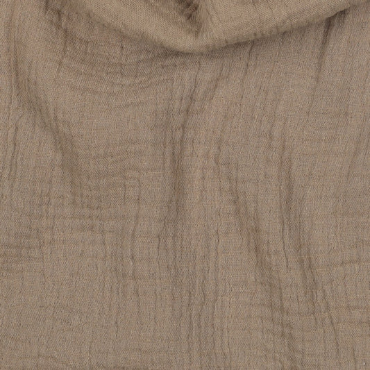 Doppia garza goffrata unito, Taupe GOTS