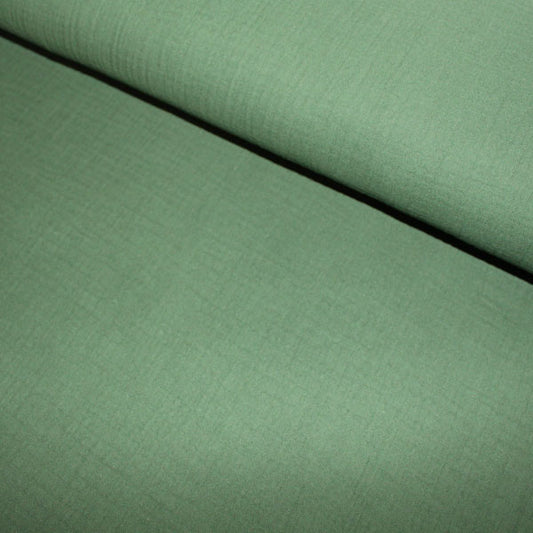 Doppia garza goffrata unito, Dark Green GOTS