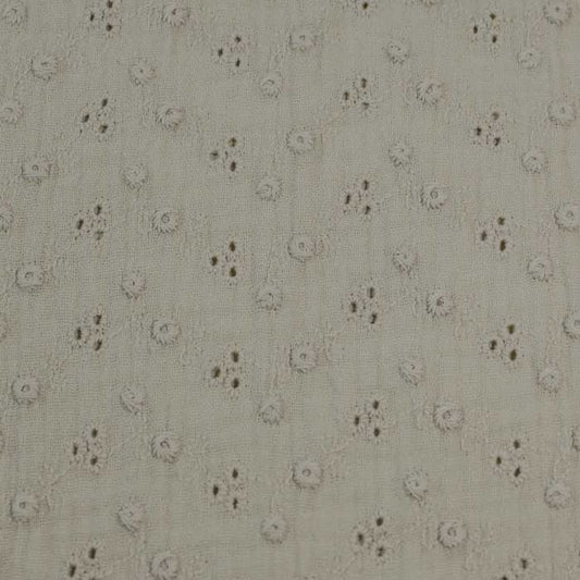 Stile sangallo - Doppia garza goffrata unito Ecrù