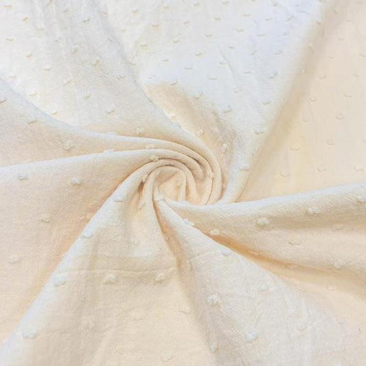 Plumetis écru, coton uni