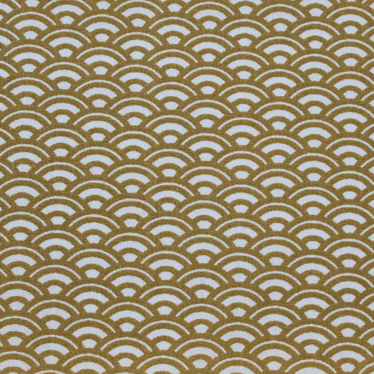 Saijo, blanc et ocre, coton français
