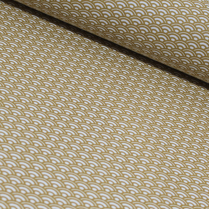 Saijo, blanc et ocre, coton français