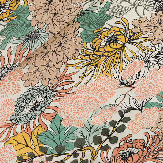 Jardin marin, Ecru, Lin et viscose