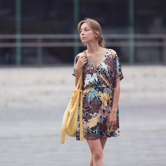 Jardin marin, Noir, viscose ECOVERO