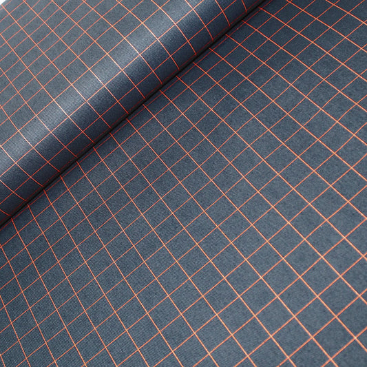 Thin Grid, Forest River, gabardine in tela di cotone