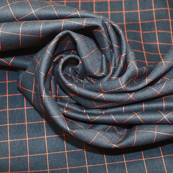 Thin Grid, Forest River, gabardine en toile de coton