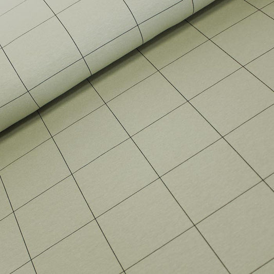 Thin Grid, Tea Green, felpa garzata