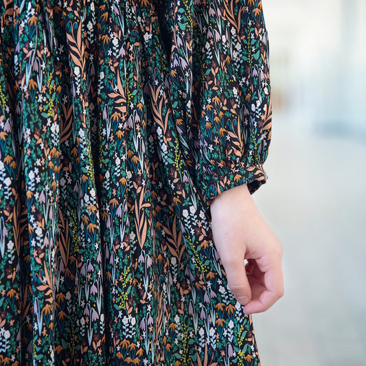 Petites fleurs, Noir, viscose