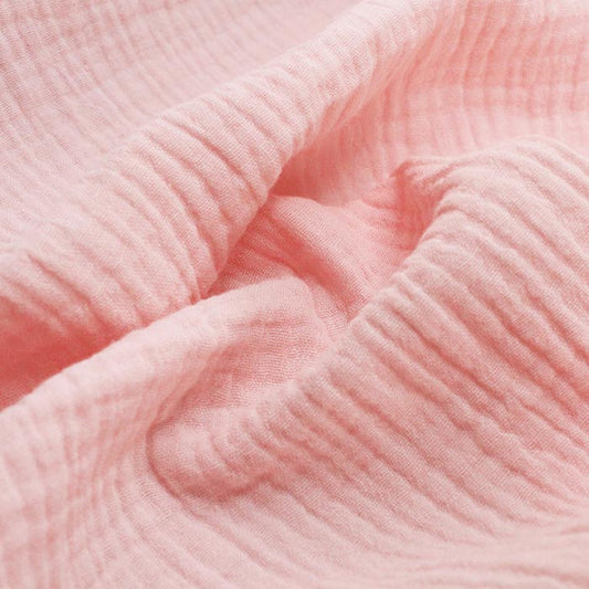 Double gaze gaufrée uni rose