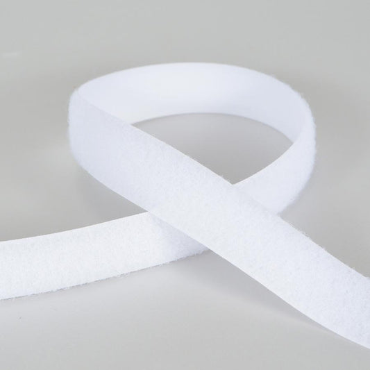 Nastro velcro bianco, asola e uncino