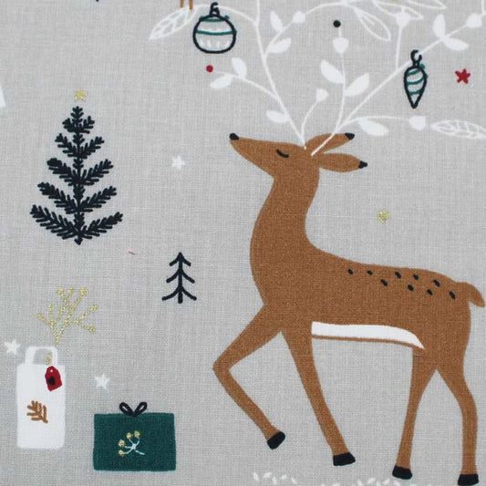 Fat quarter, Caribooh, Ghiaccio, Cotone francese