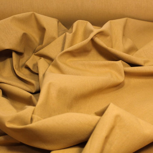 Coton uni moutarde