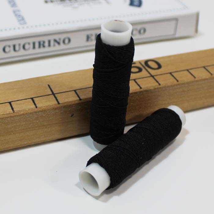 Fil, fil à coudre élastique blanc/noir