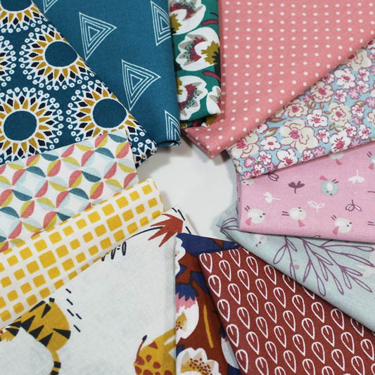 Fat quarter, Kalmia, Menthe, cotone francese
