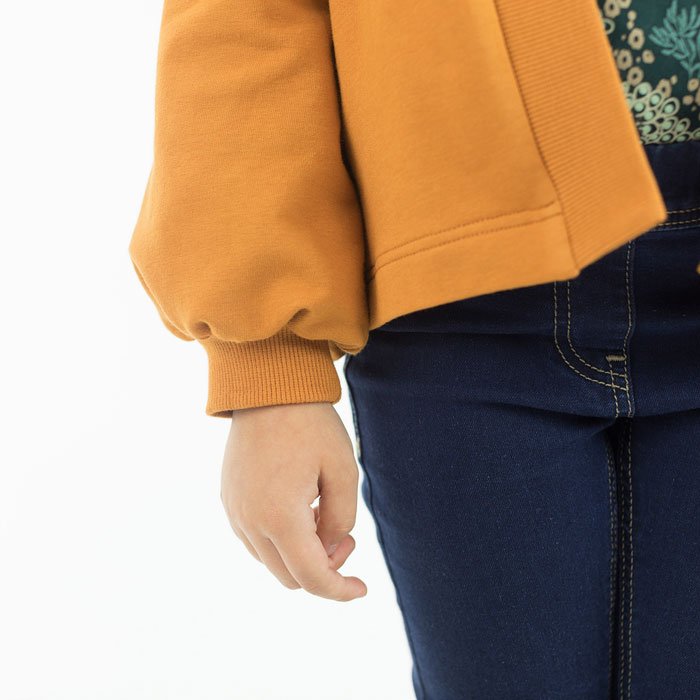 French Terry, moutarde chaude, sweat-shirt brossé