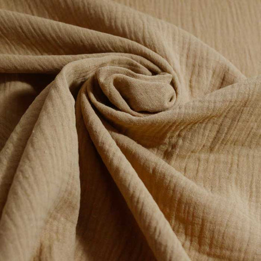 Chute de 170cm, double gaze gaufrée unie Camel