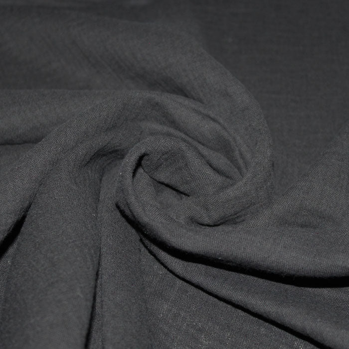 Chute de 150cm, Double gaze gaufrée uni Noir