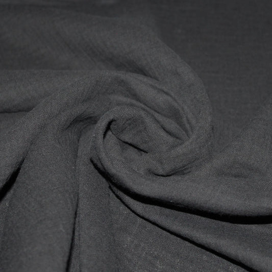 Chute de 150cm, Double gaze gaufrée uni Noir