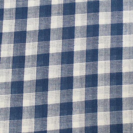 Gingham, doppia garza vichy, blu fiume