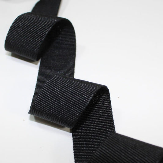 Ruban gros grain noir, différentes tailles