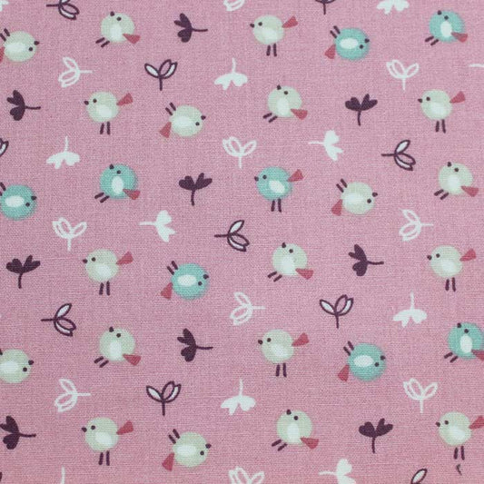 Fat quarter, Miou, rose bébé, coton français