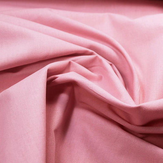 Coton uni Rose Le