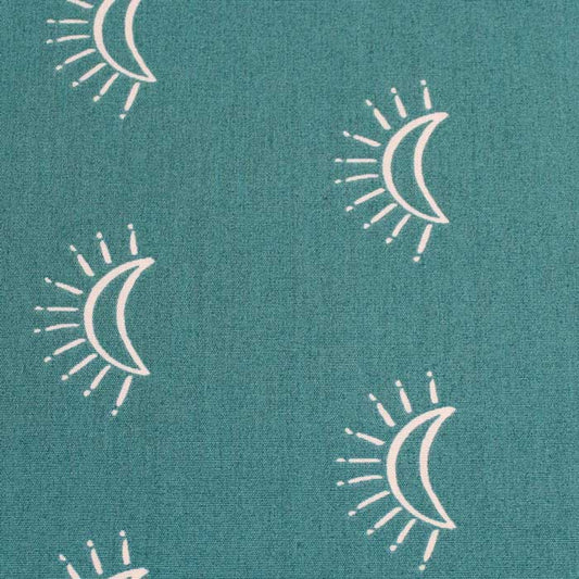 Fat quarter, Sunmoon, Vert émeraude, Coton américain