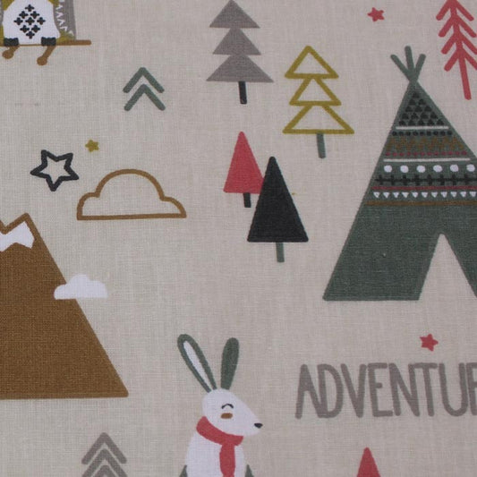 Fat quarter, Tamias, Beige, coton français